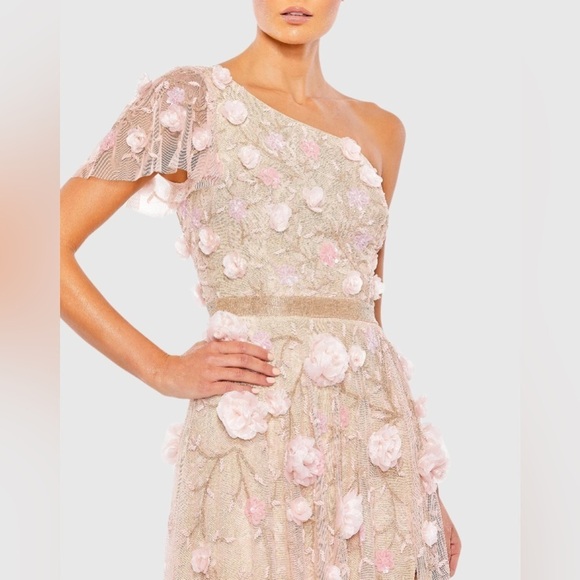 MAC DUGGAL 9165 NWOT Floral Embellished One Shoulder A Line Gown - Picture 2 of 8